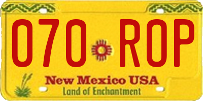 NM license plate 070ROP