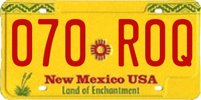 NM license plate 070ROQ