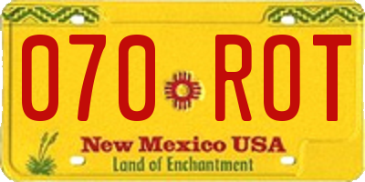 NM license plate 070ROT