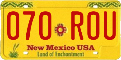NM license plate 070ROU