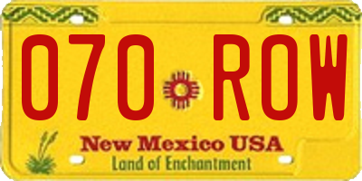 NM license plate 070ROW