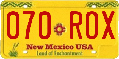 NM license plate 070ROX