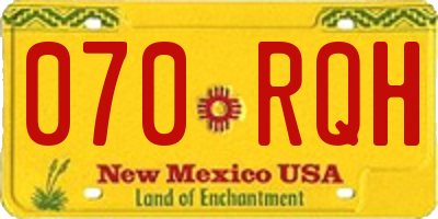 NM license plate 070RQH