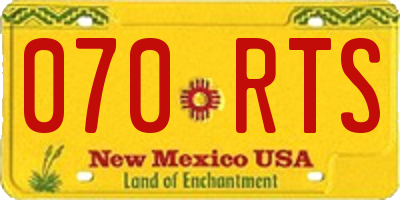 NM license plate 070RTS