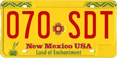 NM license plate 070SDT