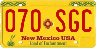 NM license plate 070SGC