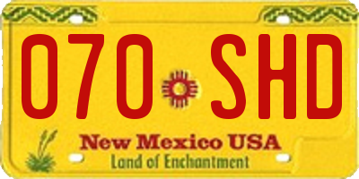 NM license plate 070SHD