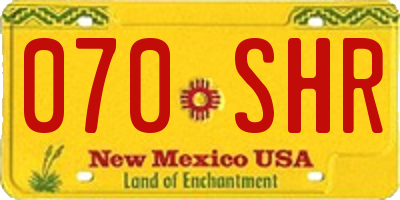 NM license plate 070SHR