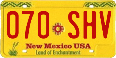 NM license plate 070SHV