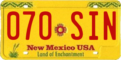 NM license plate 070SIN