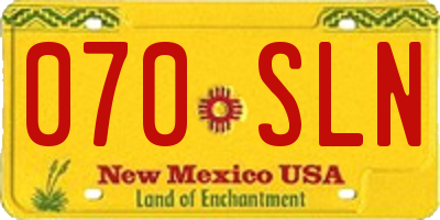 NM license plate 070SLN