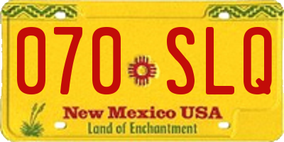 NM license plate 070SLQ