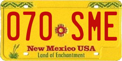 NM license plate 070SME
