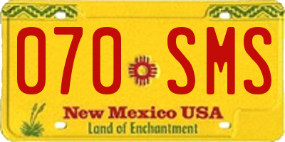 NM license plate 070SMS