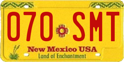 NM license plate 070SMT