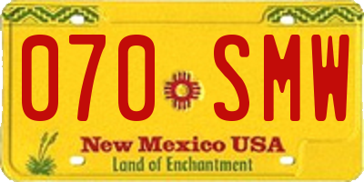 NM license plate 070SMW