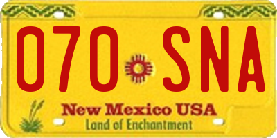 NM license plate 070SNA