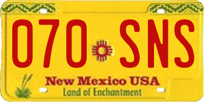 NM license plate 070SNS