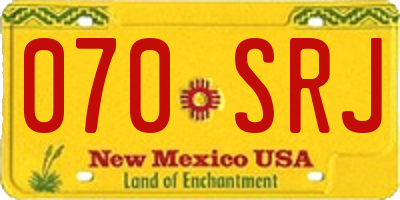 NM license plate 070SRJ