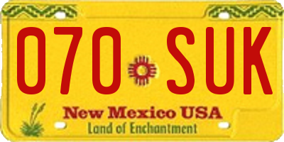 NM license plate 070SUK