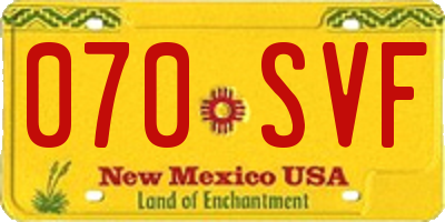 NM license plate 070SVF