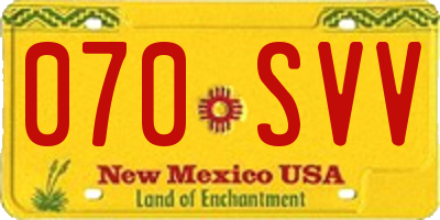 NM license plate 070SVV