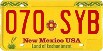 NM license plate 070SYB