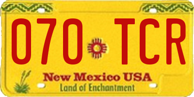 NM license plate 070TCR
