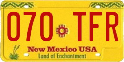 NM license plate 070TFR