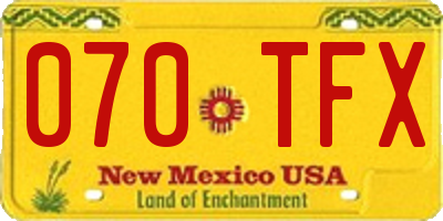 NM license plate 070TFX