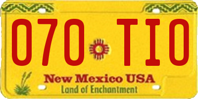 NM license plate 070TIO