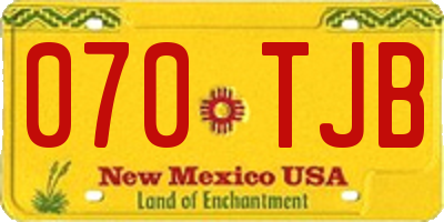 NM license plate 070TJB