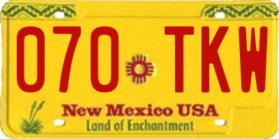 NM license plate 070TKW