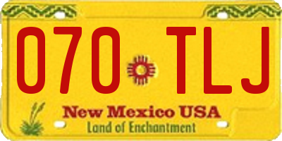 NM license plate 070TLJ