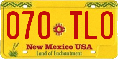 NM license plate 070TLO