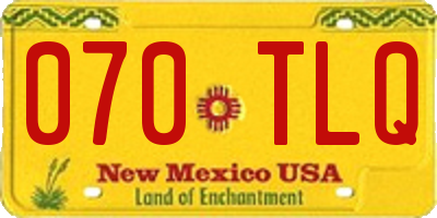 NM license plate 070TLQ