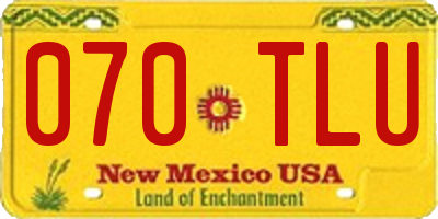 NM license plate 070TLU