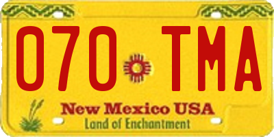 NM license plate 070TMA