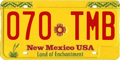 NM license plate 070TMB