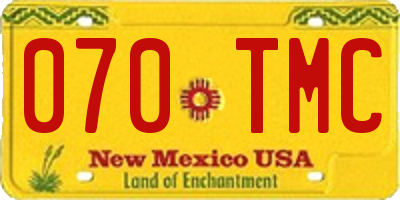NM license plate 070TMC