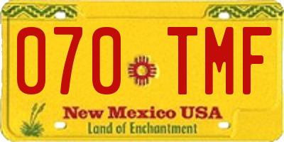 NM license plate 070TMF