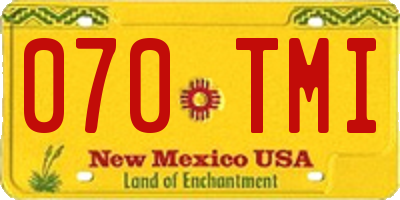 NM license plate 070TMI