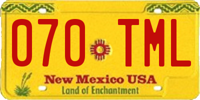 NM license plate 070TML