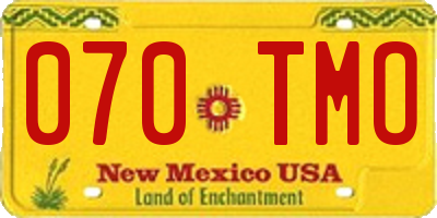 NM license plate 070TMO