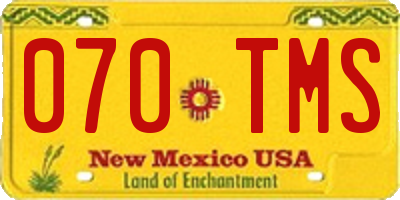 NM license plate 070TMS