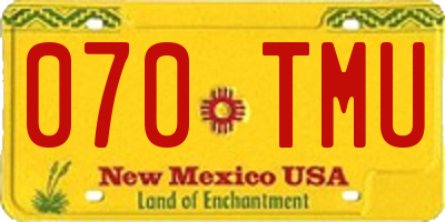 NM license plate 070TMU