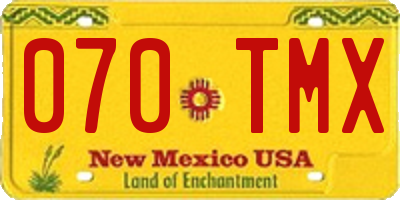NM license plate 070TMX