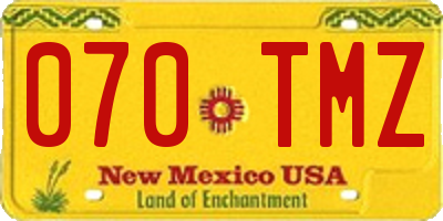 NM license plate 070TMZ