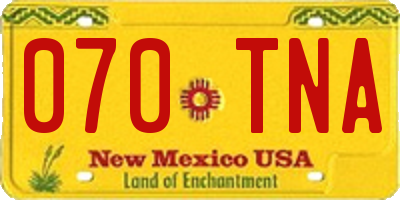 NM license plate 070TNA