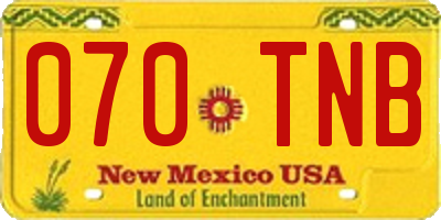 NM license plate 070TNB